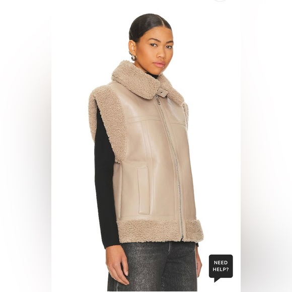 APPARIS Jay faux shearling vest in taupe S - Picture 4 of 8